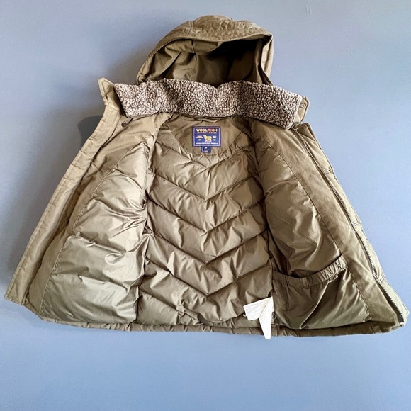 Woolrich John Rich & Bros "Arctic" Parka Khaki‎ Down Jacket – Size 6 – Hood Coat - Picture 4 of 14